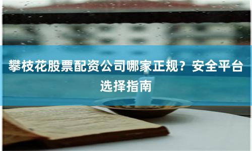 攀枝花股票配资公司哪家正规？安全平台选择指南